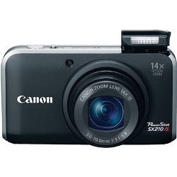 canon powershot sx210 is digital camera (black) 4246b001, 14.1 megapixel, 14x…