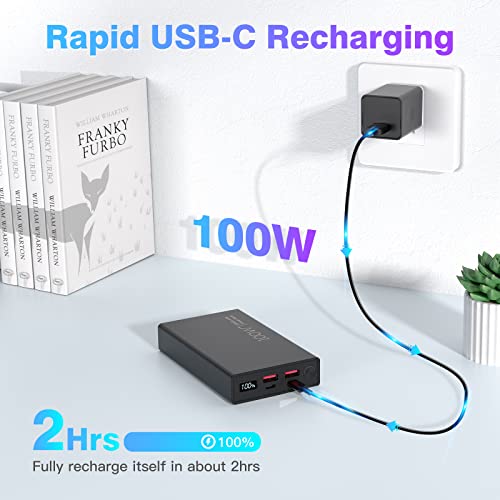 POIYTL Laptop Power Bank 100W USB C 20000mAh Portable Laptop Charger Super Fast Charging External Battery Pack for MacBook Dell XPS IPad iPhone 13/12 Pro Mini Samsung Switch