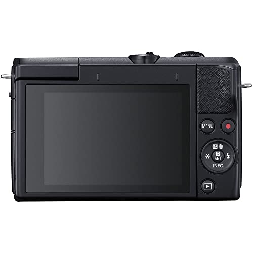Canon EOS M200 Mirrorless Digital Camera with 15-45mm Lens (Black) (3699C009), 64GB Card, Case, Filter Kit, Corel Photo Software, 2 x LPE12 Battery, External Charger + More (Renewed)