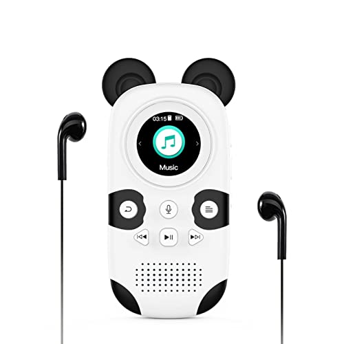 RUIZU 16GB MP3 Player for Kids, Cute Panda Portable Music Player MP3, Child MP3 Player with Bluetooth 5.0, Speaker, FM Radio, Voice Recorder, Alarm Clock, Stopwatch, Pedometer, Support up to 128GB