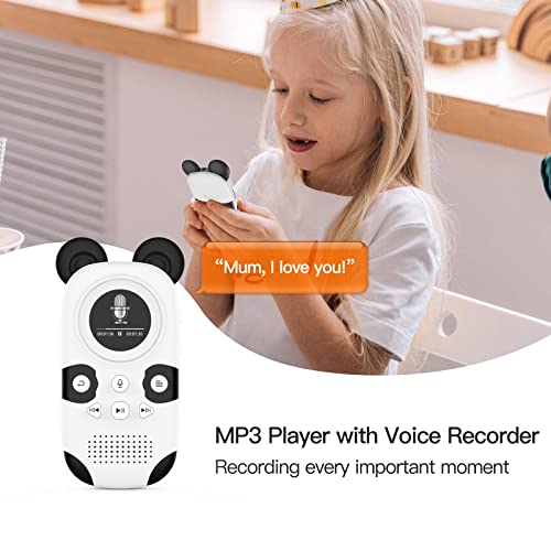 RUIZU 16GB MP3 Player for Kids, Cute Panda Portable Music Player MP3, Child MP3 Player with Bluetooth 5.0, Speaker, FM Radio, Voice Recorder, Alarm Clock, Stopwatch, Pedometer, Support up to 128GB