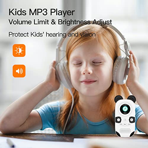 RUIZU 16GB MP3 Player for Kids, Cute Panda Portable Music Player MP3, Child MP3 Player with Bluetooth 5.0, Speaker, FM Radio, Voice Recorder, Alarm Clock, Stopwatch, Pedometer, Support up to 128GB