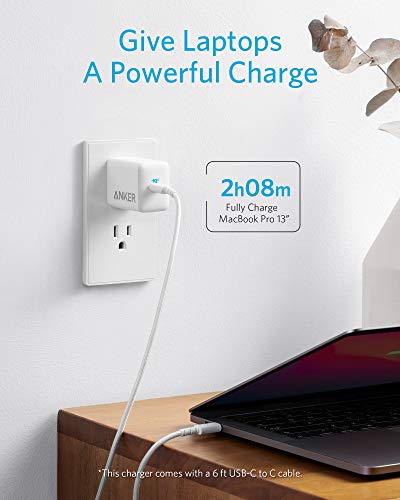 USB C Charger, Anker 65W PIQ 3.0 PPS Compact Fast Charger Adapter with 6 ft USB-C to USB-C Cable, PowerPort III Pod Lite, for MacBook Pro/Air, Galaxy S21/S10, Dell XPS 13, Note 10, iPhone and More