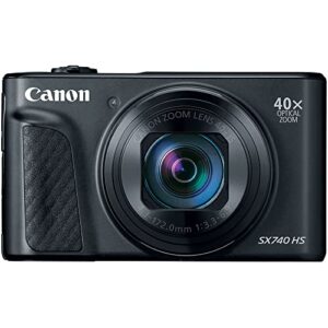 Canon PowerShot SX740 HS Digital Camera (Black) (2955C001) + 64GB Memory Card + NB13L Battery + Corel Photo Software + Charger + Card Reader + Soft Bag + Flex Tripod + More (Renewed)