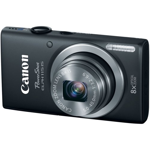 Canon PowerShot ELPH 115 is 16.0 MP Digital Camera with 8X Optical Zoom with a 28mm Wide-Angle Lens and 720p HD Video Recording (Black)