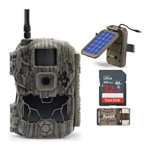 stealth cam ds4k transmit cellular bundle with solar power panel, 32gb sd card, and card reader compatible with secure digital, sdhc, minisd, mmc, tf, m2 ms pro duo media cards (4 items)