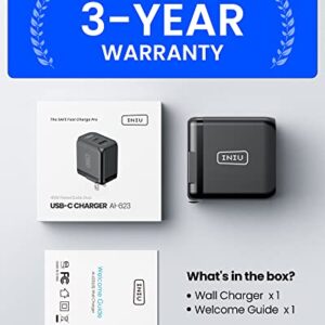 USB A & USB C Charger Block, INIU 45W PD QC3.0 PPS USB-C Foldable Wall Charger Supports Super Fast Charging for Samsung S23 Ultra S23 S22 S21 S20, iPhone 14 13 12, iPad, MacBook Air, Steam Deck
