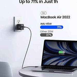 USB A & USB C Charger Block, INIU 45W PD QC3.0 PPS USB-C Foldable Wall Charger Supports Super Fast Charging for Samsung S23 Ultra S23 S22 S21 S20, iPhone 14 13 12, iPad, MacBook Air, Steam Deck