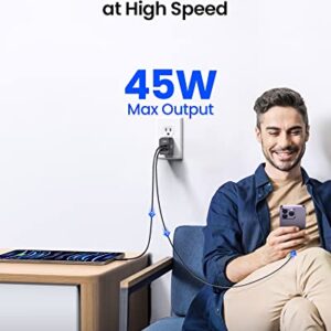 USB A & USB C Charger Block, INIU 45W PD QC3.0 PPS USB-C Foldable Wall Charger Supports Super Fast Charging for Samsung S23 Ultra S23 S22 S21 S20, iPhone 14 13 12, iPad, MacBook Air, Steam Deck