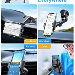 VANMASS [Latest Model] Car Phone Holder Mount, Dashboard Phone Holder Universal Powerful Suction Cup Mount, Dash Windshield Air Vent Truck Stand Compatible with All Phones Black