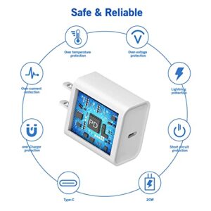 iPhone 14 Charger, 20W PD Super Quick Apple Charger [Apple MFi Certified] iPhone Charger Fast Charging Block with USB C to Lightning Cable Compatible with iPhone 14/14 Pro/14 Pro Max/14 Plus/13/12/11