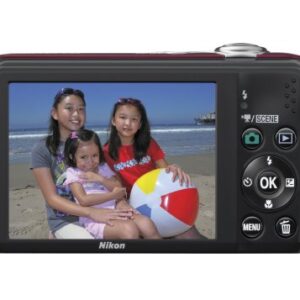 Nikon Coolpix L22 12.0MP Digital Camera with 3.6x Optical Zoom and 3.0-Inch LCD (Red-primary)