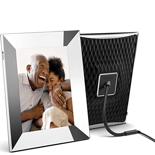 Nixplay 9.7 inch Smart Digital Photo Frame with WiFi and 2K Display (W10G) - Metal - Unlimited Cloud Photo Storage - Share Photos and Videos Instantly via Email or App - Preload Content