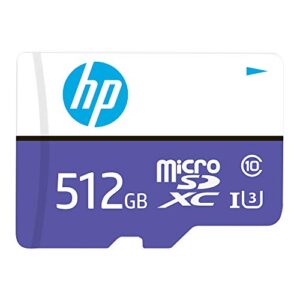 HP 512GB mx330 Class 10 U3 microSDXC Flash Memory Card - 100MB/s, Class 10, U3, 4K UHD, Full HD, UHS-I, Micro SD