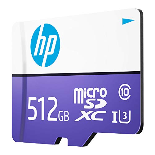 HP 512GB mx330 Class 10 U3 microSDXC Flash Memory Card - 100MB/s, Class 10, U3, 4K UHD, Full HD, UHS-I, Micro SD