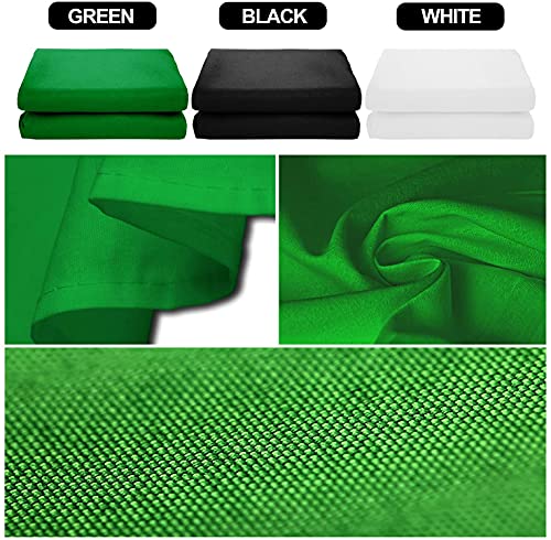 EMART Photo Video Studio Backdrop Stand Kit, 8.5x10ft Adjustable Photography Green Screen Support System with 3 Muslin Backgrounds for Photoshoot (Black White Green)