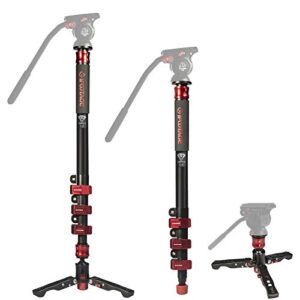 ifootage camera monopod professional 71″ aluminum telescoping video monopods with tripod stand compatible for dslr cameras and camcorders, cobra 2 monopod a180-ii