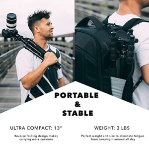 FTF GEAR Compact Aluminum DSLR Camera Tripod and Monopod, Loads up to 20 lbs