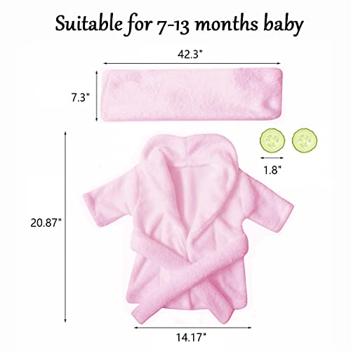 Newborn Photography Prop Bathrobe Baby Photo Props Bathrobe Outfits Infant Bath Robe Bath Towel Sets for Boy Girl Newborn Photography Outfits Spa Salon Baby Photoshoot Props 6-13 Months(Large, Pink)