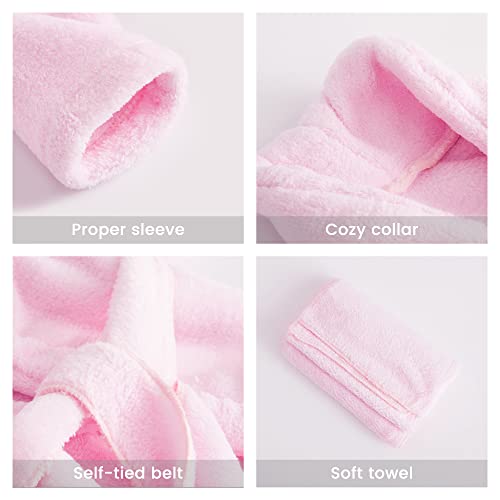 Newborn Photography Prop Bathrobe Baby Photo Props Bathrobe Outfits Infant Bath Robe Bath Towel Sets for Boy Girl Newborn Photography Outfits Spa Salon Baby Photoshoot Props 6-13 Months(Large, Pink)