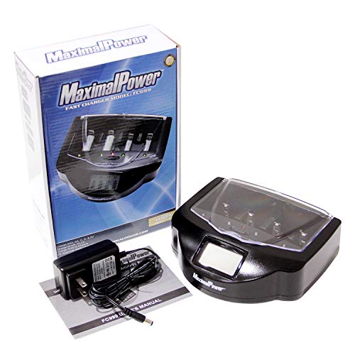 MaximalPower FC999 Universal Rapid Charger for Alkaline, RAM, Ni-MH, Ni-CD, AA, AAA, C, D, 9V Batteries,Black