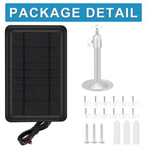 Ring Solar Panel, Ring Solar Charger for Ring Stick Up Cam 2nd & 3rd Gen, Ring Spotlight Cam Battery, 5V 4.5W Output Super Fast Charging, Waterproof (No Camera,Black 1pack)