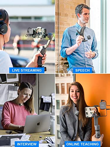 SYNCO Wireless Lavalier Microphones & Systems, G1(A1) 2.4GHz 1 Transmitter & 1 Receiver Lapel Mic for Vlog Streaming YouTube for DSLR Camera Smartphone Tablet, Wireless-Camera-Lav-Microphone-System