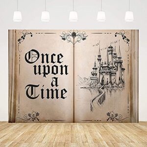 ablin 10x7ft fairy tale books backdrop old opening book once upon a time ancient castle princess romantic story photo background wedding birthday party decorations banner props cq100-10x7ft