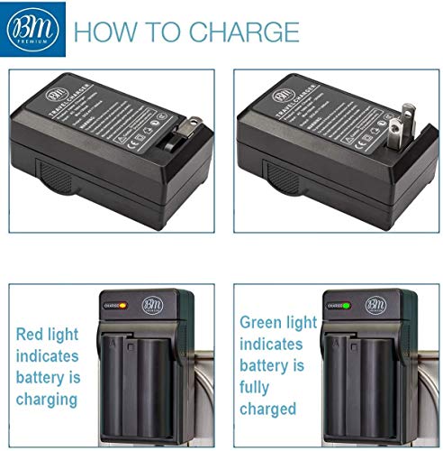 BM Premium 2 Pack of EN-EL15C High Capacity Batteries and Charger for Nikon Z5, Z6, Z6 II, Z7, Z7II D780, D850, D7500, D500, D600, D610, D750, D800, D800E, D810, D810A, D7000, D7100, D7200 Cameras