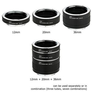 JJC EF & EF-S Mount Auto Focus Extension Tube Set for Canon EOS 90D 80D 70D 60D 77D Rebel T6 T7 T5 T8i T7i T6i T6s T5i T4i SL3 SL2 EOS 6D Mark II 7D Mark II 5D Mark IV III 5Ds R 1Dx Mark III and More