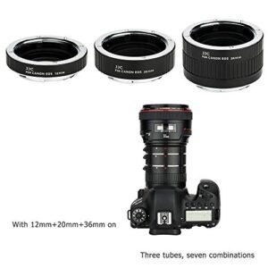 JJC EF & EF-S Mount Auto Focus Extension Tube Set for Canon EOS 90D 80D 70D 60D 77D Rebel T6 T7 T5 T8i T7i T6i T6s T5i T4i SL3 SL2 EOS 6D Mark II 7D Mark II 5D Mark IV III 5Ds R 1Dx Mark III and More