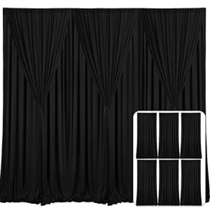 6 panels black backdrop curtain for parties wrinkle free black photo curtains backdrop drapes fabric decoration for birthday party wedding 30ft(w) x 10ft(h)