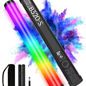 MUZAGATA LED Light Wand Photography 1200 Lux, 2500K-9900K RGB Tube Light CRI＞95, Handheld Photography Light Bar Built in 5200mAh Battery with OLED Display, Light Painting Photography Tools