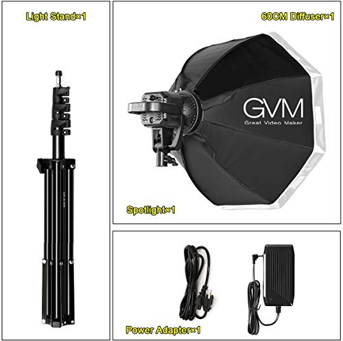 GVM 80W Softbox Lighting Kit with APP Control, Professional Studio Photography Lighting with Digital Display, LED Video Light Color Temperature 5600K and CRI 97+ for Portrait Product Fashion Shoot