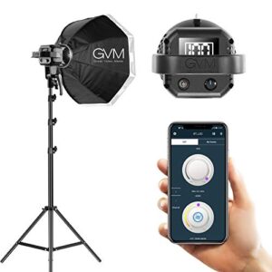 GVM 80W Softbox Lighting Kit with APP Control, Professional Studio Photography Lighting with Digital Display, LED Video Light Color Temperature 5600K and CRI 97+ for Portrait Product Fashion Shoot