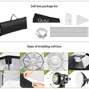 GVM 80W Softbox Lighting Kit with APP Control, Professional Studio Photography Lighting with Digital Display, LED Video Light Color Temperature 5600K and CRI 97+ for Portrait Product Fashion Shoot