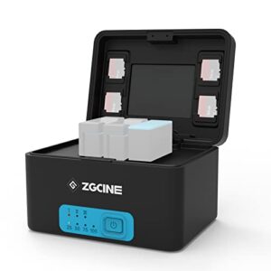 eachshot zgcine g10 build in 10400mah battery charger bank fast charging case for gopro hero 11/10/9/8/7/6/5 battery, support usb-c pd input, with usb-c pd output and usb-a output