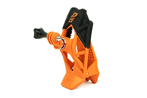 Dango Design Gripper Mount - Universal Clamp Mount for Action Cameras, Use as a Mount on Motorcycle, Powersports Helmets & More - Action Orange