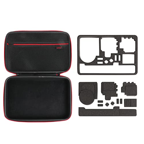 HSU Large Carrying Case for GoPro Hero 11,10,9, Hero 8,7,6,5,4,3 and Accessories, DJI Osmo Action,AKASO,Campark,YI Action Camera and More (Upgrade Sponge Precut Slots)(Red)