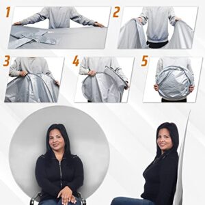 Webaround Big Shot 56" | Grey | Portable Collapsible Webcam Backdrop | Attaches to Any Chair | Wrinkle-Resistant Fabric | Ultra-Quick Setup and Takedown | Perfect for Zoom, Webex, Teams, etc.