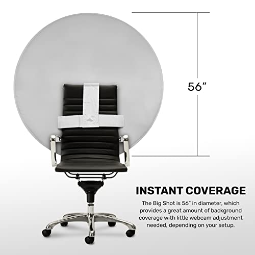 Webaround Big Shot 56" | Grey | Portable Collapsible Webcam Backdrop | Attaches to Any Chair | Wrinkle-Resistant Fabric | Ultra-Quick Setup and Takedown | Perfect for Zoom, Webex, Teams, etc.