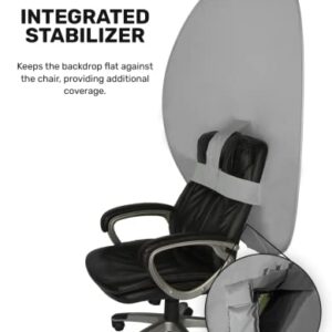 Webaround Big Shot 56" | Grey | Portable Collapsible Webcam Backdrop | Attaches to Any Chair | Wrinkle-Resistant Fabric | Ultra-Quick Setup and Takedown | Perfect for Zoom, Webex, Teams, etc.