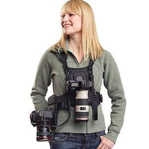 sevenoak dual camera holster strap for canon nikon, multi carrying chest vest system for canon 6d 600d 5d2 5d3 nikon d90 sony a7s a7r a7s2 panasonic olympus dslr camcorder climbing wedding travel
