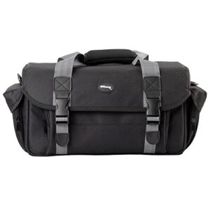 ultimaxx large water resistant gadget bag with dual buckles & pockets for sony,nikon, canon, olympus, pentax, panasonic, samsung & many more slr cameras & camcorders