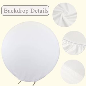 Round Backdrop Cover,Yeele 6.5x6.5ft White Round Backdrop Cover Kids Birthday Circle Backdrop Cover White Background for Photography Baby Shower Gender Reveal Wedding Custome Backdrop