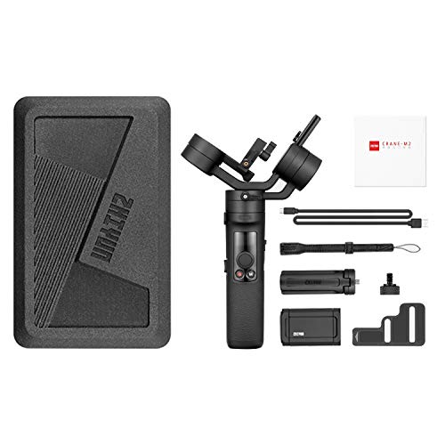 Zhiyun Crane-M2 3-in-1 Handheld Gimbal Stabilizer for Smartphone/Sport Action Cameras/Light Weight Mirrorless DSLR Cameras, 3-Axis All-in-One