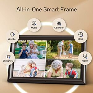 NexFoto Large 16 Inch 1080P Digital Photo Frame 32GB with Remote Control, WiFi Digital Picture Frame with IPS Touch Screen, Easy to Share Photos Video via App, Wall-Mountable, Gift for Grandparents