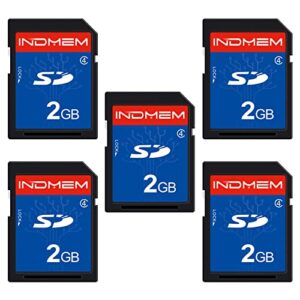 indmem 5 pack sd card 2gb class 4 flash memory card 2g slc stanard secure digital cards