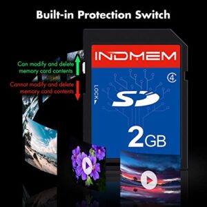 INDMEM 5 Pack SD Card 2GB Class 4 Flash Memory Card 2G SLC Stanard Secure Digital Cards