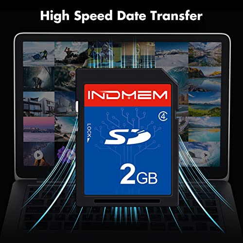 INDMEM 5 Pack SD Card 2GB Class 4 Flash Memory Card 2G SLC Stanard Secure Digital Cards